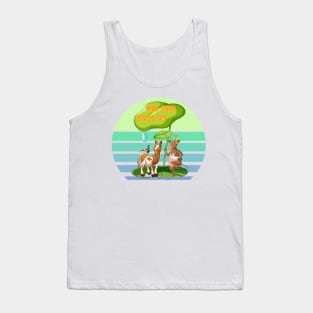 Cute Animals Moo-chas Grass-ias (Muchas Gracias) Tank Top